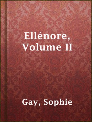 cover image of Ellénore, Volume II